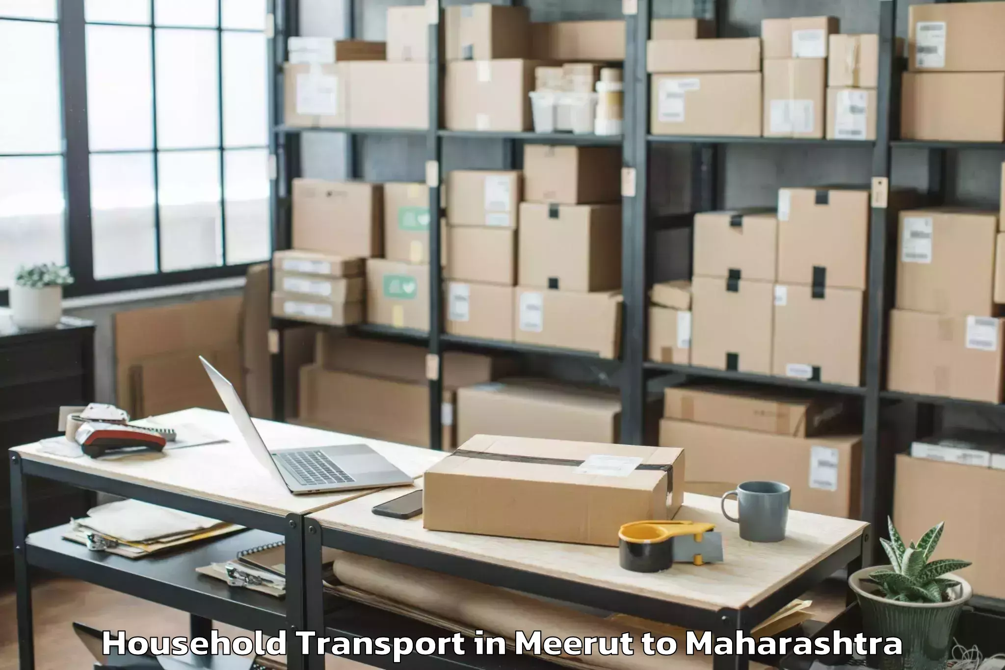 Book Meerut to Mhasala Household Transport